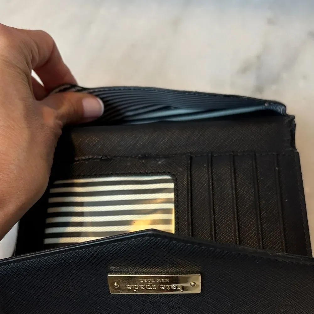 Kate Spade Wallet Leather Saffiano Wristlet Wallet Case